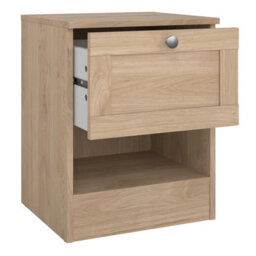 Wyld Haus Cherryfern Natural Oak Bedside Table 1 Drawer 1 Open Shelf Compact Matt Finish - thumbnail 7