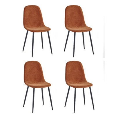 Oakham Alverton Premium Orange Chenille Upholstered Dining Chairs - Set Of 4 - image 1