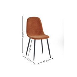 Oakham Alverton Premium Orange Chenille Upholstered Dining Chairs - Set Of 4 - thumbnail 7
