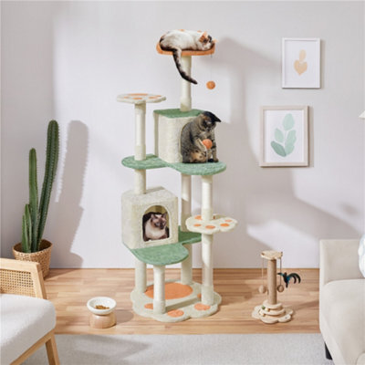Yaheetech Beige 165Cm Multilevel Cat Tree Plush Cat Tower Medium - image 1