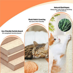 Yaheetech Beige 165Cm Multilevel Cat Tree Plush Cat Tower Medium - thumbnail 5