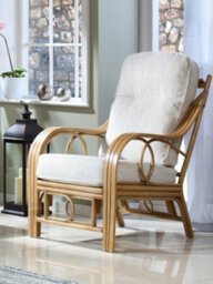 Desser Madrid Light Oak 3 Seater Sofa & 2 Armchairs Indoor Real Cane Rattan Conservatory Suite With Uk Sewn Cushions In Jasper - thumbnail 3