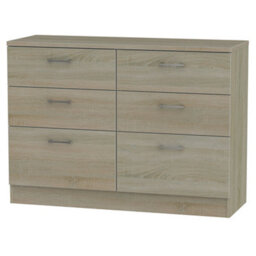 Tenby Ready Assembled Matt Dark Oak Effect 6 Drawer Midi Chest Of Drawers (H)795mm (W)1120mm (D)415mm - thumbnail 1
