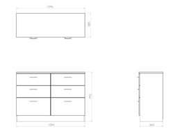 Tenby Ready Assembled Matt Dark Oak Effect 6 Drawer Midi Chest Of Drawers (H)795mm (W)1120mm (D)415mm - thumbnail 4