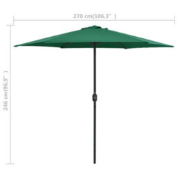 Berkfield Durable Outdoor Parasol With Aluminium Pole 270X246 Cm Green - thumbnail 7