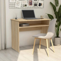 Berkfield Modern Desk Sonoma Oak 90X50X74 Cm Engineered Wood - thumbnail 2