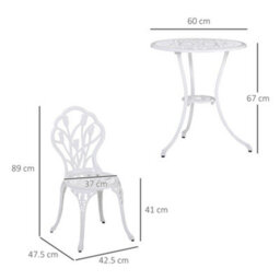 Wyld Haus Vitano 3-Piece Aluminium Bistro Set - White, Round Balcony Table And 2 Chairs, Parasol Hole. - thumbnail 4