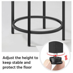 Yaheetech Black Metal Round Accent Table With Glass Top - thumbnail 5