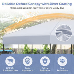 Gainoom 300 X 295 Cm Pop Up Canopy Tent White Foldable Outdoor Sunshade Patio Shelter Gazebo - thumbnail 8