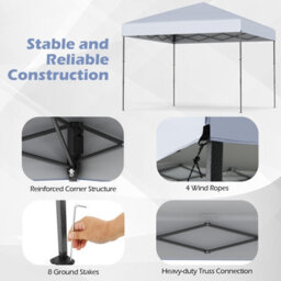 Gainoom 300 X 295 Cm Pop Up Canopy Tent White Foldable Outdoor Sunshade Patio Shelter Gazebo - thumbnail 7