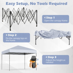 Gainoom 300 X 295 Cm Pop Up Canopy Tent White Foldable Outdoor Sunshade Patio Shelter Gazebo - thumbnail 9