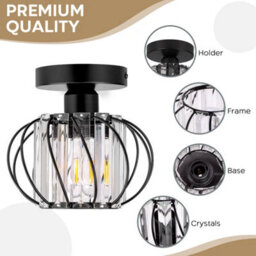 Modern Crystal Ceiling Light For Bedroom And Living Room - thumbnail 3
