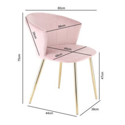 Mill - Set Of 2 Velvet Dining Chairs - (Pink) - thumbnail 8