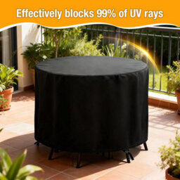 Round Cover For Furniture, Waterproof, Windproof, Uv Resistant And Tear Resistant, Suitable Outdoor Tables Chairs, 148 X 60 Cm. - thumbnail 6