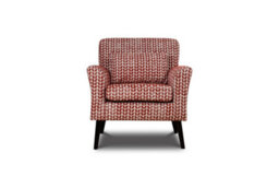 Wyld Haus Olinda Terracotta Red Patterned Fabric Accent Armchair By - thumbnail 2