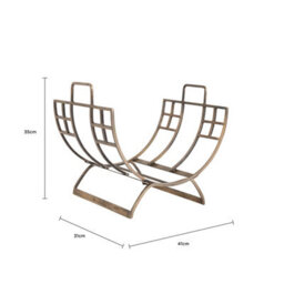 Charles Bentley Antique Gold Coloured Folding Log Holder 35X31X41Cm - thumbnail 8