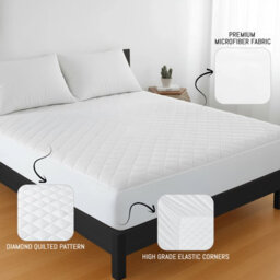 Lazzaro Quilted Super King Mattress Protector Premium Microfiber 30Cm Deep Pocket Breathable Hypoallergenic Mattress Cover - thumbnail 6