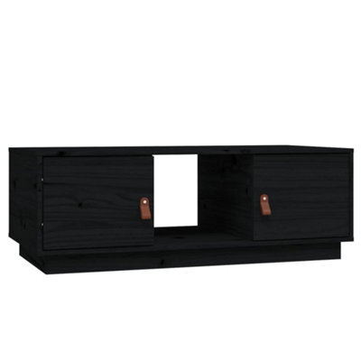 Berkfield Modern Coffee Table Black 100X50X35 Cm Solid Wood Pine - image 1