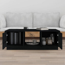 Berkfield Modern Coffee Table Black 100X50X35 Cm Solid Wood Pine - thumbnail 3