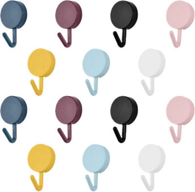 Adhesive Wall Hooks, Pack Of 28 Small Colorful No Drilling Or Nails Required, For Hanging In Bathroom, Kitchen, Ceiling - image 1