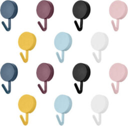 Adhesive Wall Hooks, Pack Of 28 Small Colorful No Drilling Or Nails Required, For Hanging In Bathroom, Kitchen, Ceiling - thumbnail 1