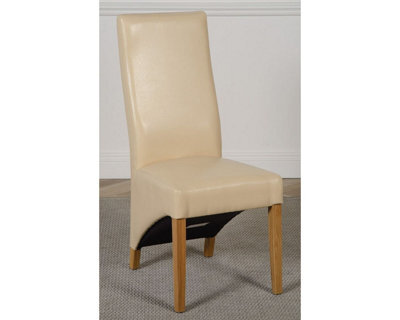 That's Furniture Lola Ivory Leather Dining Chairs For Dining Room Or Kitchen - image 1