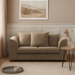 Furnishings For Less UK Fern Soft Chenille Fabric Fabric Sofaset 3 And 2 Seater Sofa  Beige - Scatter Back - thumbnail 3