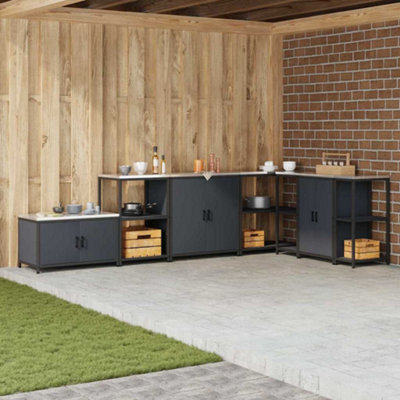 Berkfield Kitchen Storage Cabinet With Shelf With Door Anthracite Steel - image 1