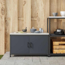 Berkfield Kitchen Storage Cabinet With Shelf With Door Anthracite Steel - thumbnail 4