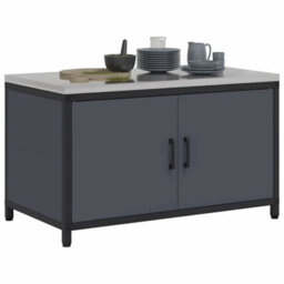 Berkfield Kitchen Storage Cabinet With Shelf With Door Anthracite Steel - thumbnail 3