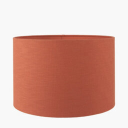 Pacific Lifestyle 45Cm Terracotta Linen Drum Table Lampshade Self Lined Cylinder Floor Lamp Shade - thumbnail 1