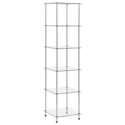 Berkfield 6-Tier Shelf Transparent 40X40X160 Cm Tempered Glass - image 1