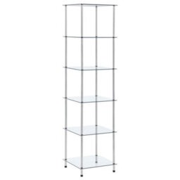 Berkfield 6-Tier Shelf Transparent 40X40X160 Cm Tempered Glass - thumbnail 1