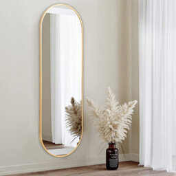 Living And Home Gold Oval Wall Mounted Framed Full Length Mirror Dressing Mirror 50 X 160 Cm - thumbnail 2