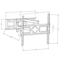 Tectake Television Bracket - 26-75 Inch Screens, Extendable, Tilt, Swivel, Width-Adjustable 100 Kg - Black - thumbnail 4
