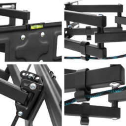 Tectake Television Bracket - 26-75 Inch Screens, Extendable, Tilt, Swivel, Width-Adjustable 100 Kg - Black - thumbnail 3