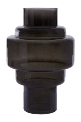 Orsina Cayden Small Black Smoked Glass Vase - image 1