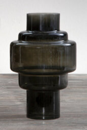 Orsina Cayden Small Black Smoked Glass Vase - thumbnail 5