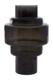 Orsina Cayden Small Black Smoked Glass Vase