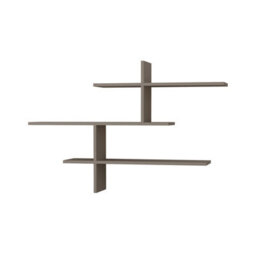 Decortie Leo Mocha Grey 3-Tier Floating Wall Shelf 80Cm - Modern Display Bookcase - thumbnail 2