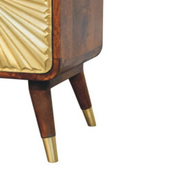 Artisan Furniture Avora Brass Embossed 2 Drawer Chestnut Nightstand - thumbnail 8