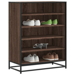 Berkfield Shoe Cabinet Brown Oak 75X38X97.5 Cm Engineered Wood And Metal
