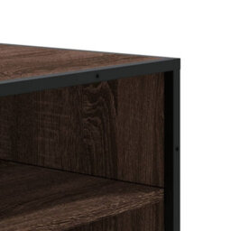 Berkfield Shoe Cabinet Brown Oak 75X38X97.5 Cm Engineered Wood And Metal - thumbnail 7