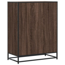 Berkfield Shoe Cabinet Brown Oak 75X38X97.5 Cm Engineered Wood And Metal - thumbnail 6