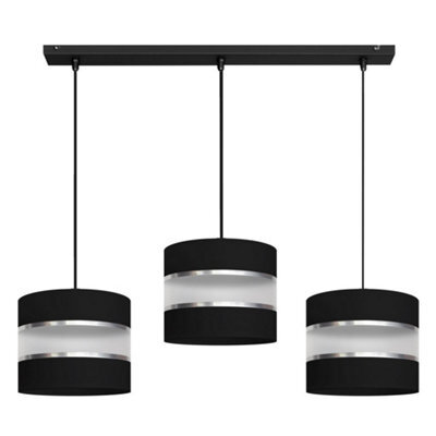 Luminosa Lighting Luminosa Helen Straight Bar Pendant Ceiling Light Black, Silver 65Cm - image 1