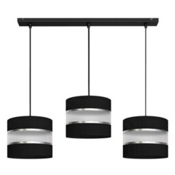 Luminosa Lighting Luminosa Helen Straight Bar Pendant Ceiling Light Black, Silver 65Cm - thumbnail 1