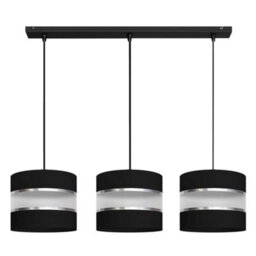 Luminosa Lighting Luminosa Helen Straight Bar Pendant Ceiling Light Black, Silver 65Cm - thumbnail 3