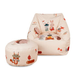 rucomfy Beanbags Rucomfy Kids Bean Bag Chair With Footstool - Forest Friends Armchair Seat - thumbnail 3