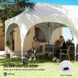 Outsunny 3 X 6M Pop Up Gazebo With Sides, Peak Top Garden Party Tent Marquee - thumbnail 6