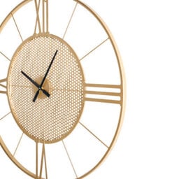 Auric Home 80Cm Gold Metal Wall Clock - Oversized Industrial Scandi Timepiece By Wyld And Coco - thumbnail 5